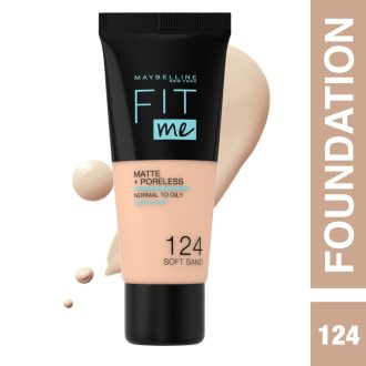 MNY Fit Me Matte Pore. Fdt 124 Soft Sand